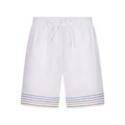 Geborduurde Linnen Shorts Casablanca , White , Heren