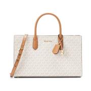 Witte en Beige Dames Handtas Michael Kors , White , Dames