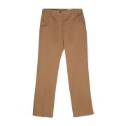 Bruine Katoenen Gabardine Broek Alexander McQueen , Beige , Heren