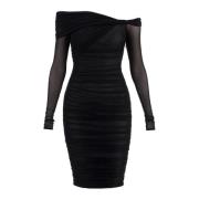 Elegant Off-Shoulder Fitted Dress Mugler , Black , Dames