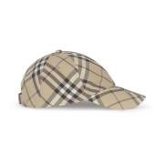 Check Baseball Hoeden Burberry , Brown , Dames