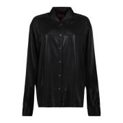 Zwarte S-Simply Gelamineerde Shirt Diesel , Black , Dames