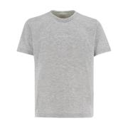 Contrast Katoenen T-shirt met Front Motif Eleventy , Gray , Heren