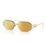 Gouden Montuur Bruine Lens Zonnebril Versace , Yellow , Dames