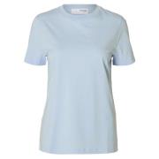 Essentiële O-Neck Tee - Cashmere Blauw Selected Femme , Blue , Dames