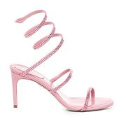 Roze Leren Sandalen Made in Italy René Caovilla , Pink , Dames