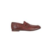 Vintage leren mocassin met lage hak Moma , Brown , Dames