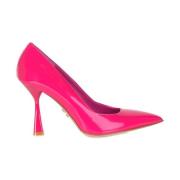 Fuchsia Leren Hoge Hak Pumps Sergio Levantesi , Pink , Dames