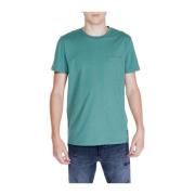 Groene Katoenen Crew Neck T-Shirt Peuterey , Green , Heren