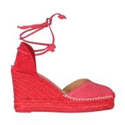 Wig Espadrilles met Suède en Katoen Castañer , Pink , Dames