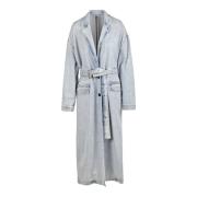 Denim Trenchcoat met Riem Jucca , Blue , Dames