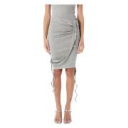 Zilver Melange Rib Mini Rok Ottolinger , Gray , Dames