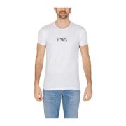 Witte Katoenen T-Shirt voor Mannen Emporio Armani , White , Heren