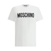 Katoenen Logo Print T-Shirt Moschino , White , Heren