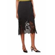 Zwarte Kant Viscose Rok Paul Smith , Black , Dames