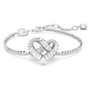 Gevlochten Hart Kristal Armband Swarovski , Gray , Dames