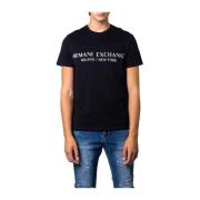 Klassieke Zwarte Katoenen T-Shirt Collectie Armani Exchange , Black , ...