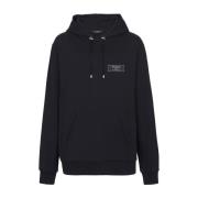 Iconische Zwarte Katoenen Hoodie Aw24 Balmain , Black , Heren