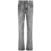 Klassieke Lion Head Jeans Grijs Balmain , Gray , Heren