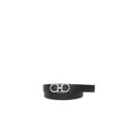 Omkeerbare kalfsleren riem met gesp haken Salvatore Ferragamo , Black ...