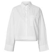 Cropped Boxy Shirt Selected Femme , White , Dames