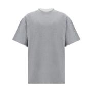 Monochrome Geribbelde Crew Neck T-shirt Jil Sander , Gray , Heren