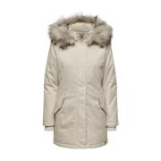 Polyester Parka Jas & Mantel Only , Beige , Dames