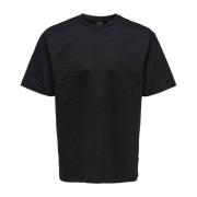 Casual T-shirt voor mannen Only & Sons , Black , Heren