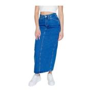 Lange Katoenmix Rok Calvin Klein Jeans , Blue , Dames