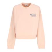 Peach Parfait Crewneck Sweatshirt met Borduursel Obey , Pink , Dames