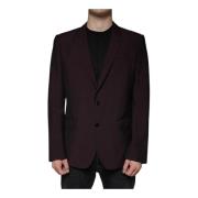 Bordeaux Slim Fit Jurk Blazer Dolce & Gabbana , Red , Heren