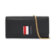 Elegante Chain Wallet met RWB-Detail Thom Browne , Black , Dames