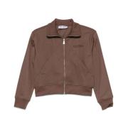 Bruine Rits Sweater Geribbelde Manchetten Hoge Hals The Attico , Brown...