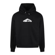 Logo Print Katoenmix Hoodie Dsquared2 , Black , Heren