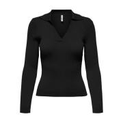 Life Polo Pullover Gebreid Only , Black , Dames