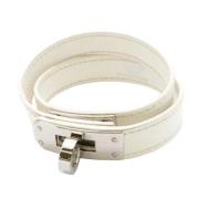 Pre-owned Leather bracelets Hermès Vintage , White , Dames