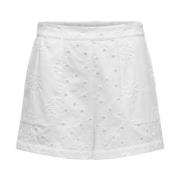 Witte Katoenen Casual Shorts Vrouwen Only , White , Dames