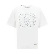 Iconisch katoenen T-shirt met Maxi-logo Dolce & Gabbana , White , Here...