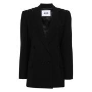 Stijlvolle Jas voor Mannen en Vrouwen Msgm , Black , Dames