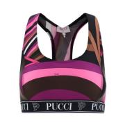 Monogram Print Elastische Buste Ondergoed Top Emilio Pucci , Multicolo...