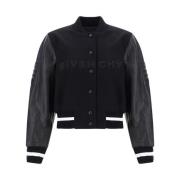 Wollen College Jack met Drukknopen Givenchy , Black , Dames