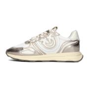 Metallic Gouden Lage Sneakers Pinko , Multicolor , Dames