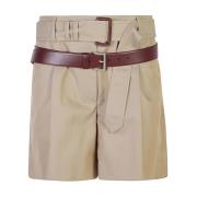 Zand Bermuda Shorts Verhoog Zomergarderobe Prada , Beige , Dames