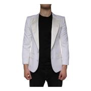 Off White Wol Blazer Slim Fit Dolce & Gabbana , White , Heren