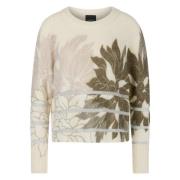 Bloemen Lurex Pullover Gebreid in Duitsland Marc Cain , Beige , Dames