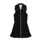 Zwarte Mini Jurk met Rits Ganni , Black , Dames