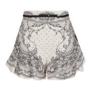 Witte Linnen Bermuda Shorts Zimmermann , Multicolor , Dames