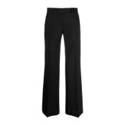 Zwarte Broek met Lage Taille en Rechte Pijp Quira , Black , Dames