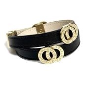 Pre-owned Leather bracelets Bvlgari Vintage , Black , Dames