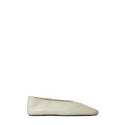 Vierkante Leren Ballerina Flats Jil Sander , Beige , Dames